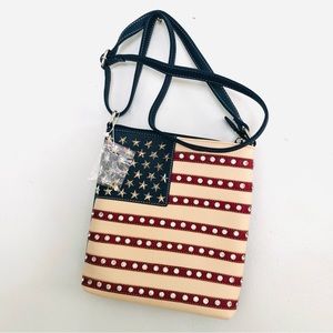 New Cross body American Flag Bling purse
